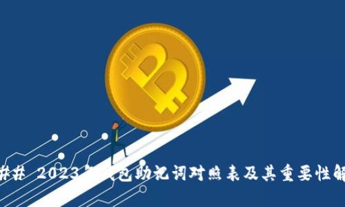 ### 2023年钱包助记词对照表及其重要性解析